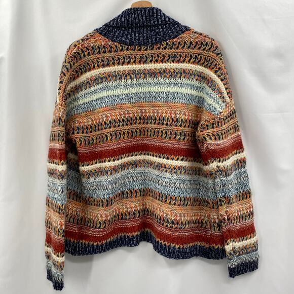 Anthropologie knitted and knotted striped colorful cardigan sweater - Picture 4 of 4